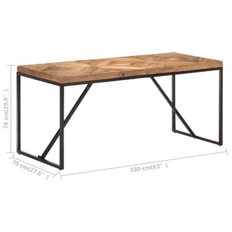 Eettafel 160x70x76 cm massief acaciahout en mangohout 8720286068168 7