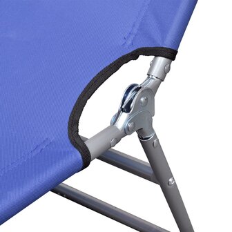 Ligbed inklapbaar met hoofdkussen gepoedercoat staal blauw 8718475910459 5