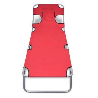 Ligbed inklapbaar met hoofdkussen gepoedercoat staal rood 8718475910473 2
