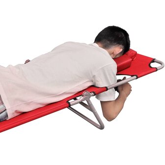 Ligbed inklapbaar met hoofdkussen gepoedercoat staal rood 8718475910473 4