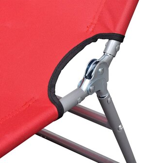 Ligbed inklapbaar met hoofdkussen gepoedercoat staal rood 8718475910473 5