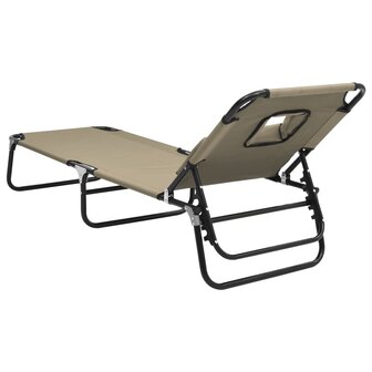 Ligbed inklapbaar oxford stof en gepoedercoat staal taupe 8720845722418 5