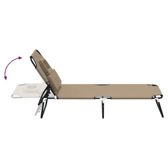 Ligbed inklapbaar oxford stof en gepoedercoat staal taupe 8720845722418 6