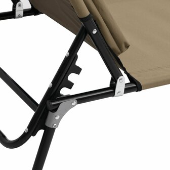 Ligbed inklapbaar oxford stof en gepoedercoat staal taupe 8720845722418 9