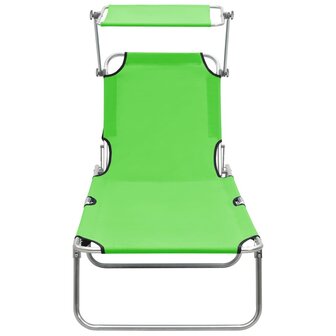 Ligbed inklapbaar met luifel aluminium groen 8720286073117 3