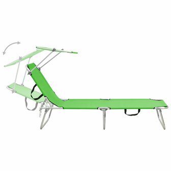 Ligbed inklapbaar met luifel aluminium groen 8720286073117 4