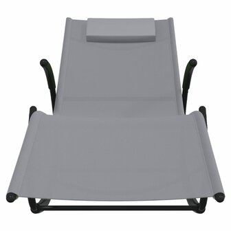 Ligbed schommelend staal en textileen grijs 8720286760703 3