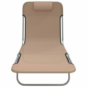 Ligbedden 2 st inklapbaar textileen en staal taupe 8720845722487 4