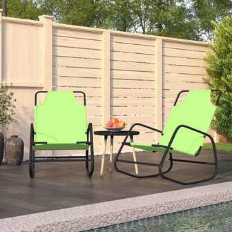 Ligstoelen 2 st schommelend staal en textileen groen 8720286761007 1