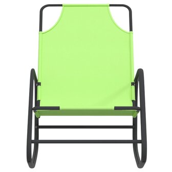 Ligstoelen 2 st schommelend staal en textileen groen 8720286761007 4