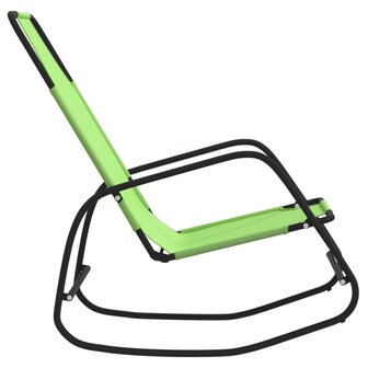 Ligstoelen 2 st schommelend staal en textileen groen 8720286761007 5