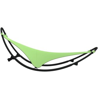 Ligbed schommelend met wieltjes staal en textileen stof groen 8720286672075 4