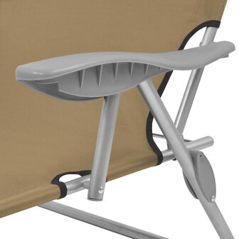 Ligbed met luifel inklapbaar staal taupe 8718475617730 7
