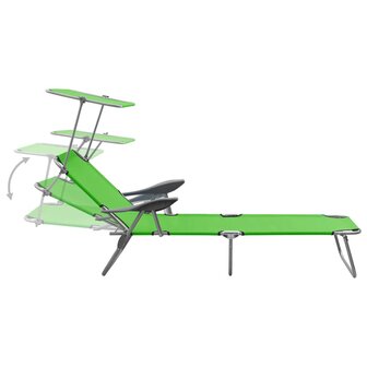 Ligbed met luifel staal groen 8720286072851 3