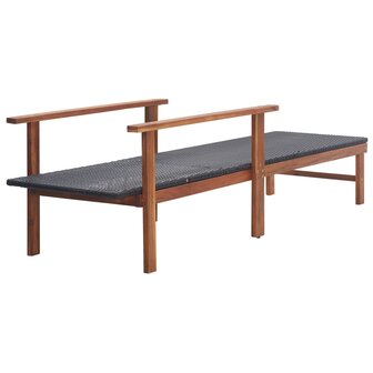 Ligbed poly rattan en massief acaciahout zwart 8719883826776 3