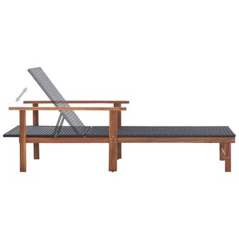 Ligbed poly rattan en massief acaciahout zwart 8719883826776 5