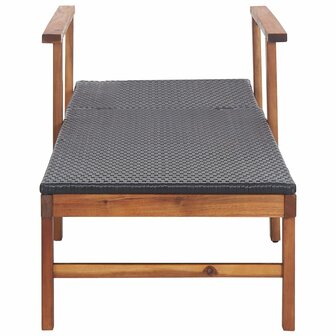 Ligbed poly rattan en massief acaciahout zwart 8719883826776 6