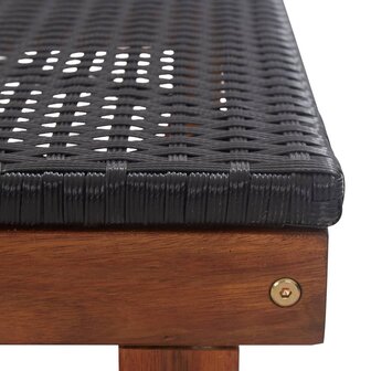 Ligbed poly rattan en massief acaciahout zwart 8719883826776 8