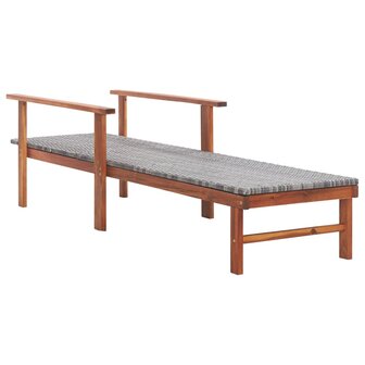 Ligbed poly rattan en massief acaciahout grijs 8719883826752 3