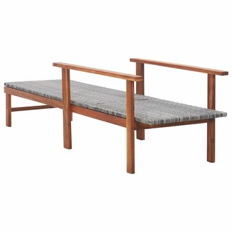Ligbed poly rattan en massief acaciahout grijs 8719883826752 4