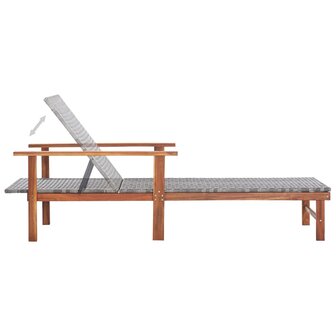 Ligbed poly rattan en massief acaciahout grijs 8719883826752 5