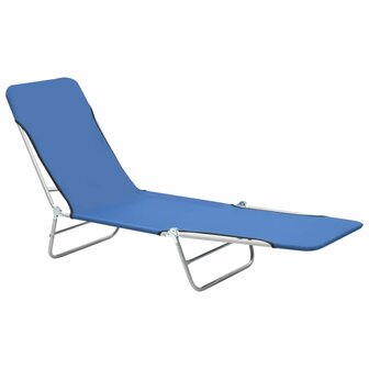 Ligbedden inklapbaar 2 st staal en stof blauw 8718475617754 3