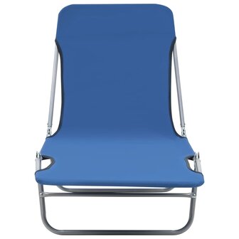 Ligbedden inklapbaar 2 st staal en stof blauw 8718475617754 4