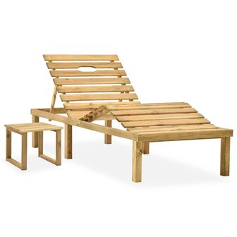 Ligbed met tafel ge&iuml;mpregneerd grenenhout 8720286211410 1