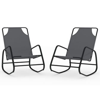 Ligstoelen 2 st schommelend staal en textileen grijs 8720286760987 2
