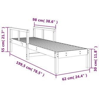 Ligstoel 199,5x62x55 cm massief grenenhout 8721012456761 10