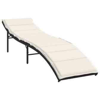 Ligbed met kussen 55x199x50 cm poly rattan zwart 8721012450622 2