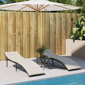 Ligbed met kussen 55x199x50 cm poly rattan zwart 8721012450622 3