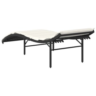 Ligbed met kussen 55x199x50 cm poly rattan zwart 8721012450622 6