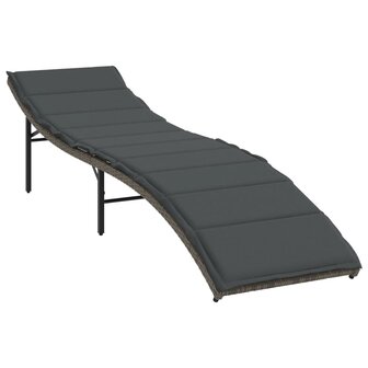 Ligbed met kussen 55x199x50 cm poly rattan grijs 8721012450646 2