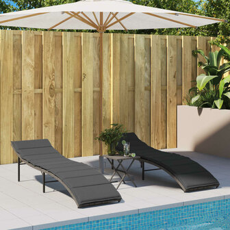 Ligbed met kussen 55x199x50 cm poly rattan grijs 8721012450646 3