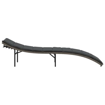 Ligbed met kussen 55x199x50 cm poly rattan grijs 8721012450646 5