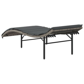 Ligbed met kussen 55x199x50 cm poly rattan grijs 8721012450646 6