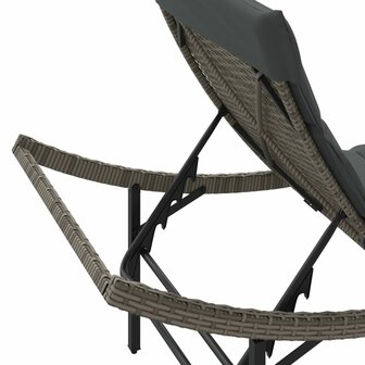 Ligbed met kussen 55x199x50 cm poly rattan grijs 8721012450646 8