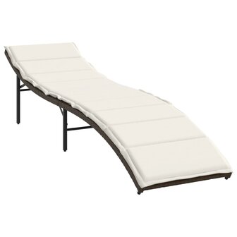 Ligbed met kussen 55x199x50 cm poly rattan bruin 8721012450639 2