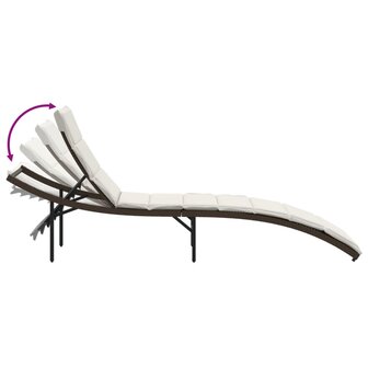 Ligbed met kussen 55x199x50 cm poly rattan bruin 8721012450639 7