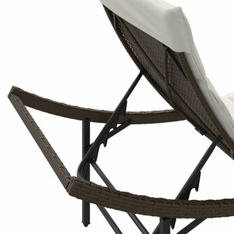Ligbed met kussen 55x199x50 cm poly rattan bruin 8721012450639 8