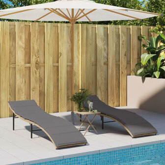 Ligbed met kussen 55x199x50 cm poly rattan beige 8721012450660 3