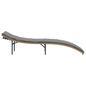Ligbed met kussen 55x199x50 cm poly rattan beige 8721012450660 5