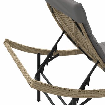 Ligbed met kussen 55x199x50 cm poly rattan beige 8721012450660 8