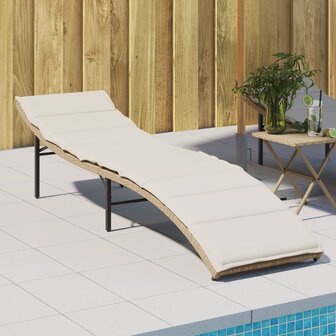 Ligbed met kussen 55x199x50 cm poly rattan beige 8721012450653 1