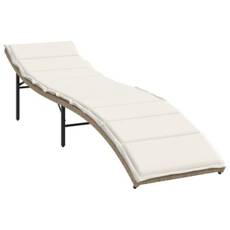 Ligbed met kussen 55x199x50 cm poly rattan beige 8721012450653 2