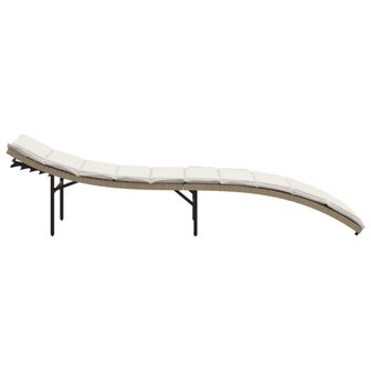 Ligbed met kussen 55x199x50 cm poly rattan beige 8721012450653 5