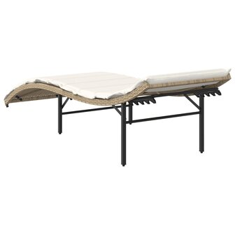 Ligbed met kussen 55x199x50 cm poly rattan beige 8721012450653 6