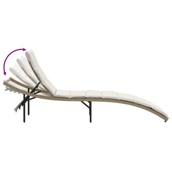 Ligbed met kussen 55x199x50 cm poly rattan beige 8721012450653 7