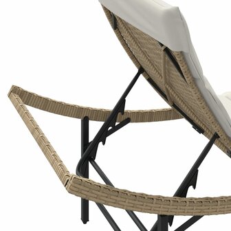 Ligbed met kussen 55x199x50 cm poly rattan beige 8721012450653 8